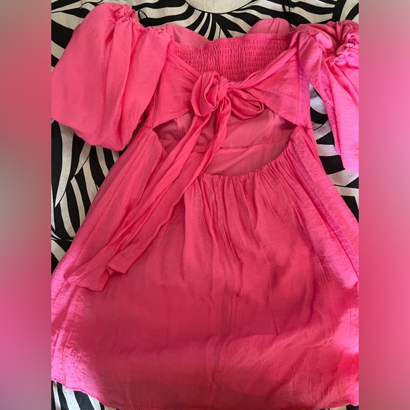 HM puff tube dress Pink Size M - Picture 4 of 5